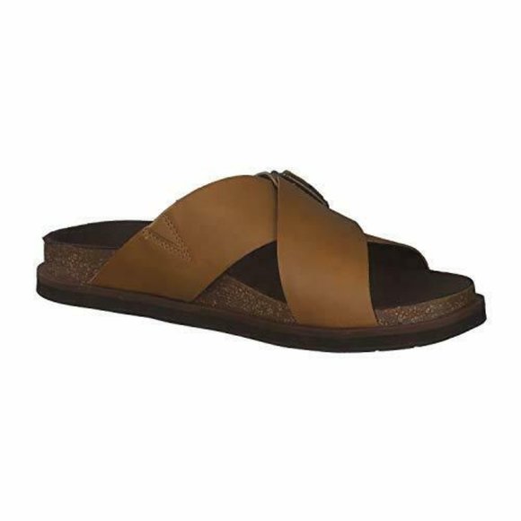 TIMBERLAND MEN'S AMALFI VIBES CROSS SLIDE SHOE WHEAT LEATHER A2B5T - Picture 2 of 8